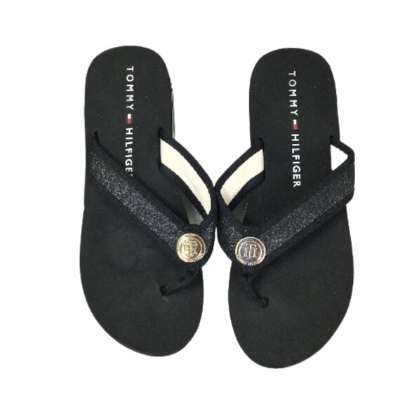 Tommy Hilfiger Navy Blue Flip Flop Sandals 7 - Picture 1 of 8